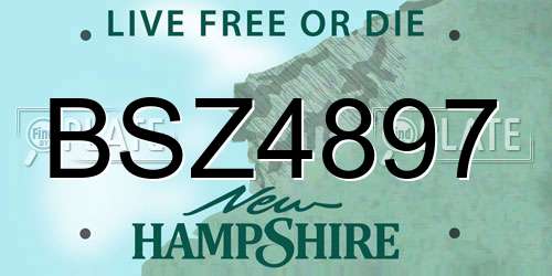BSZ4897 New Hampshire License Plate