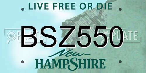 BSZ550 New Hampshire License Plate