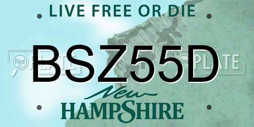BSZ55D New Hampshire License Plate