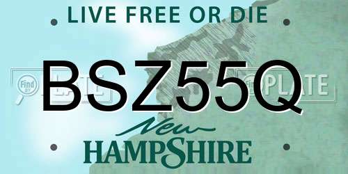 BSZ55Q New Hampshire License Plate