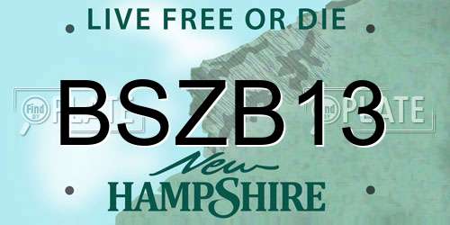 BSZB13 New Hampshire License Plate