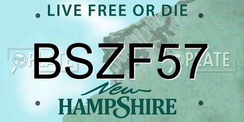 BSZF57 New Hampshire License Plate