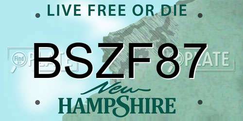 BSZF87 New Hampshire License Plate