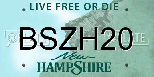 BSZH20 New Hampshire License Plate