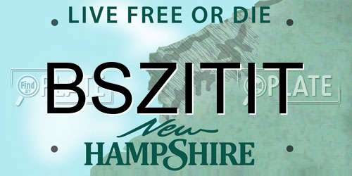 BSZITIT New Hampshire License Plate