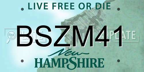 BSZM41 New Hampshire License Plate