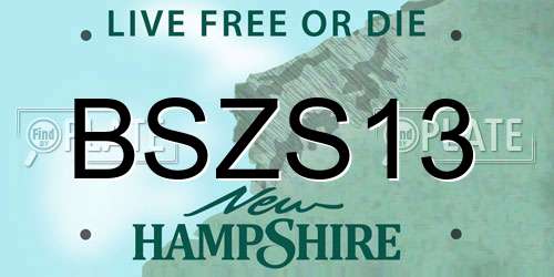 BSZS13 New Hampshire License Plate