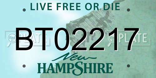 BT02217 New Hampshire License Plate