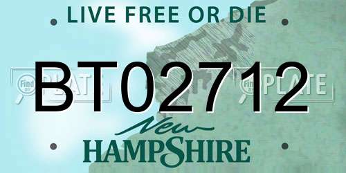 BT02712 New Hampshire License Plate