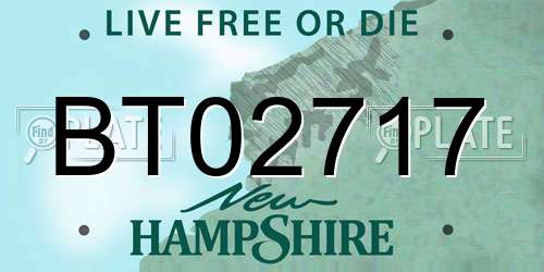 BT02717 New Hampshire License Plate