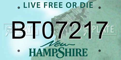 BT07217 New Hampshire License Plate