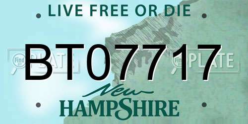 BT07717 New Hampshire License Plate