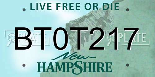 BT0T217 New Hampshire License Plate