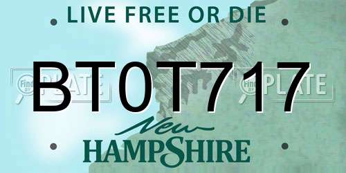 BT0T717 New Hampshire License Plate