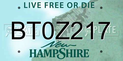 BT0Z217 New Hampshire License Plate