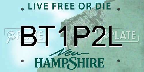 BT1P2L New Hampshire License Plate