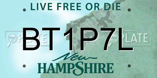 BT1P7L New Hampshire License Plate