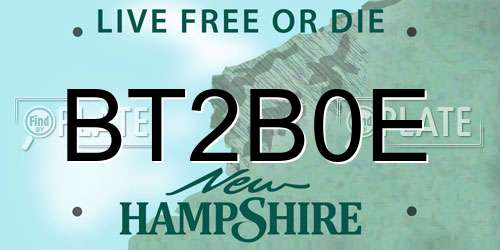 BT2B0E New Hampshire License Plate