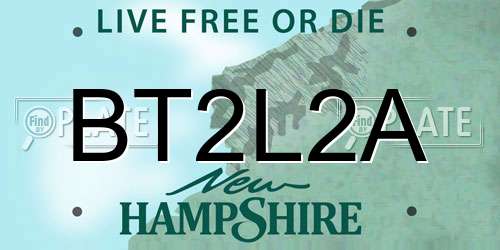 BT2L2A New Hampshire License Plate