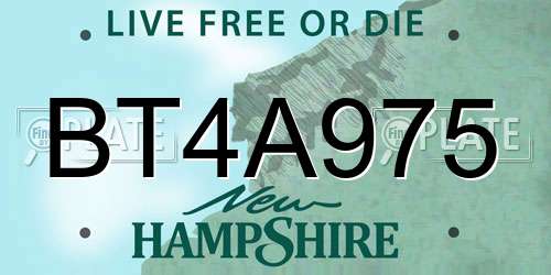 BT4A975 New Hampshire License Plate