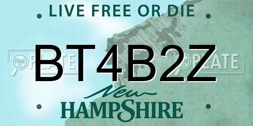 BT4B2Z New Hampshire License Plate