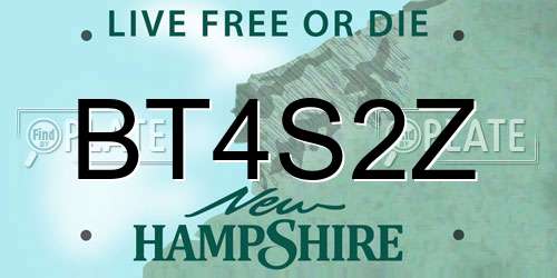 BT4S2Z New Hampshire License Plate