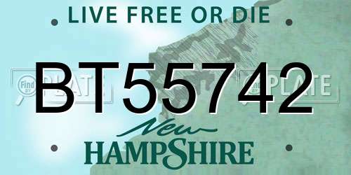 BT55742 New Hampshire License Plate