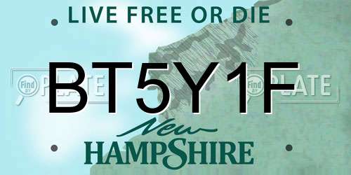 BT5Y1F New Hampshire License Plate