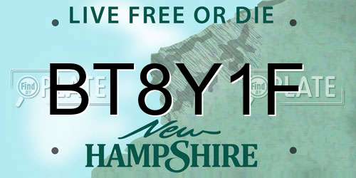 BT8Y1F New Hampshire License Plate