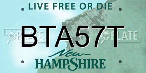 BTA57T New Hampshire License Plate