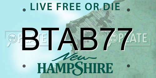 BTAB77 New Hampshire License Plate