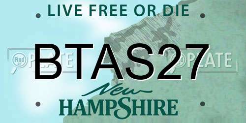BTAS27 New Hampshire License Plate