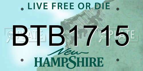 BTB1715 New Hampshire License Plate