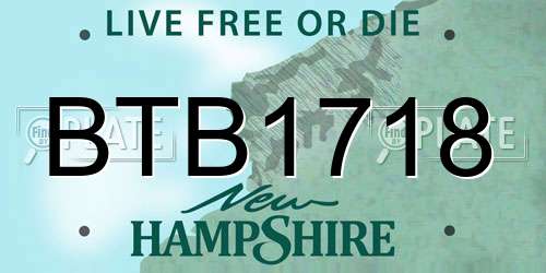 BTB1718 New Hampshire License Plate