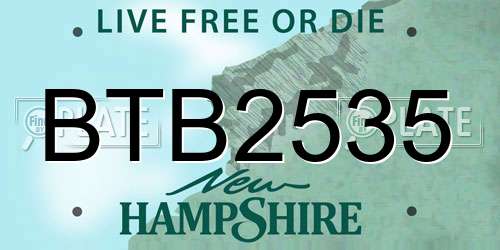 BTB2535 New Hampshire License Plate