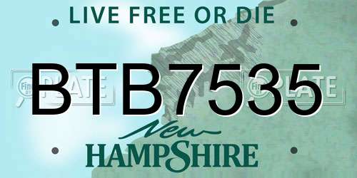 BTB7535 New Hampshire License Plate