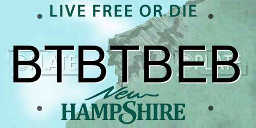 BTBTBEB New Hampshire License Plate