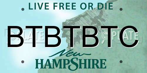 BTBTBTC New Hampshire License Plate