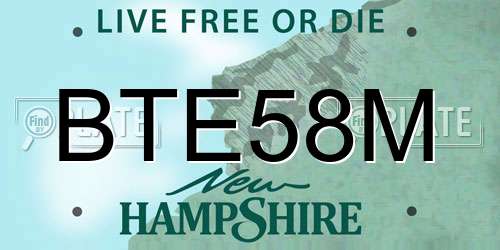 BTE58M New Hampshire License Plate