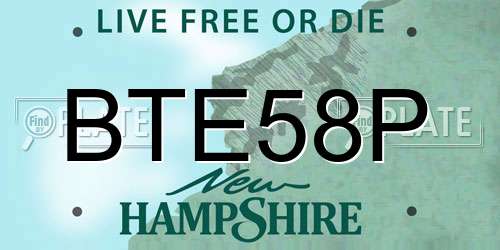 BTE58P New Hampshire License Plate