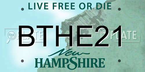 BTHE21 New Hampshire License Plate