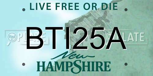 BTI25A New Hampshire License Plate