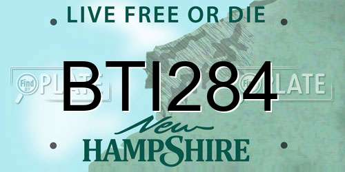 BTI284 New Hampshire License Plate