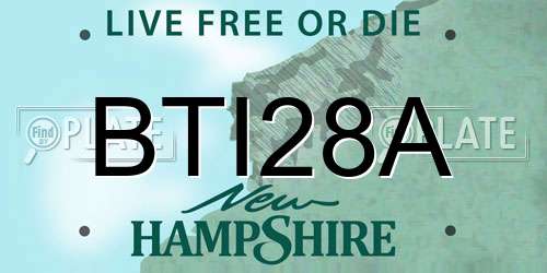 BTI28A New Hampshire License Plate