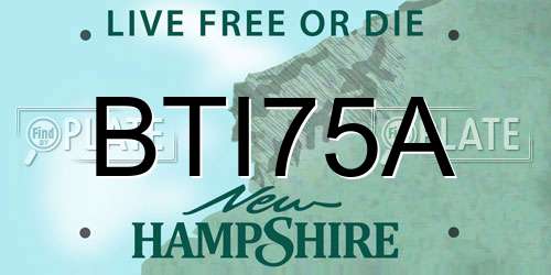 BTI75A New Hampshire License Plate