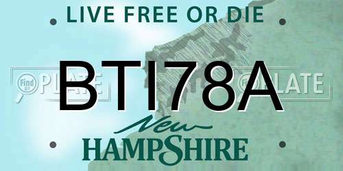 BTI78A New Hampshire License Plate