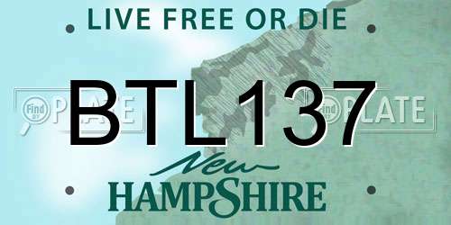 BTL137 New Hampshire License Plate