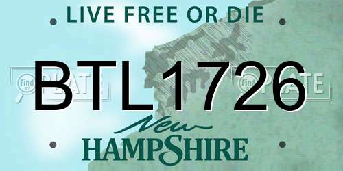 BTL1726 New Hampshire License Plate