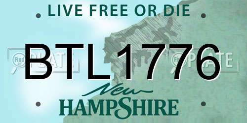 BTL1776 New Hampshire License Plate