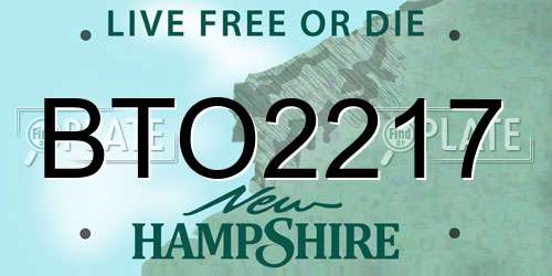 BTO2217 New Hampshire License Plate